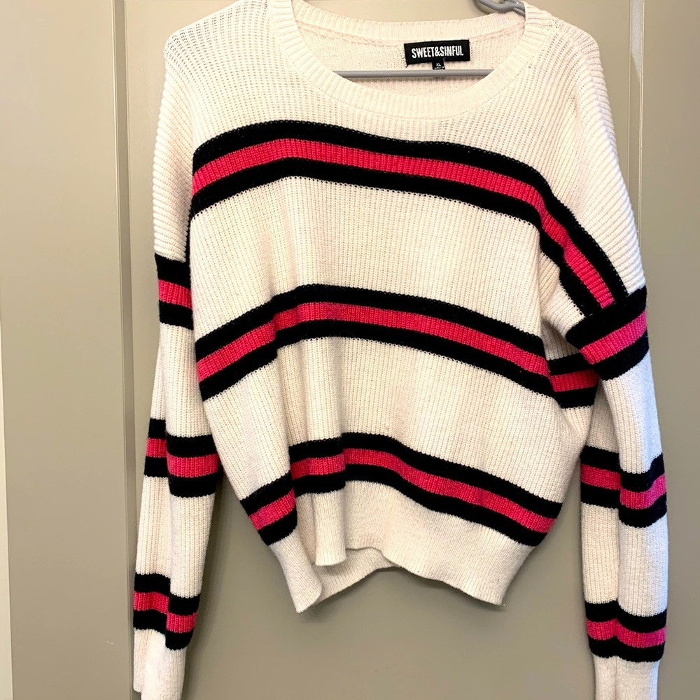 Sweet&Sinful, black and white stripped sweater